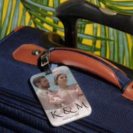 Etiqueta De Bagagem Casamento com imagem Vintage Pastel Elegante 