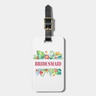 Etiqueta De Bagagem Casamento de Destino Tropical de Praia Bridesmaid