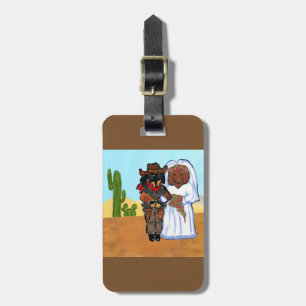 Etiqueta De Bagagem Casamento do Cowboy Doxie
