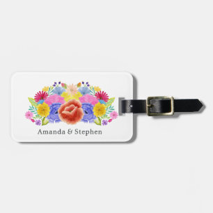 Etiqueta De Bagagem Casamento Floral Fiesta Mexicana