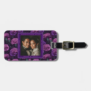 Etiqueta De Bagagem Casamento Tradicional Luxuoso de Cravo Roxo