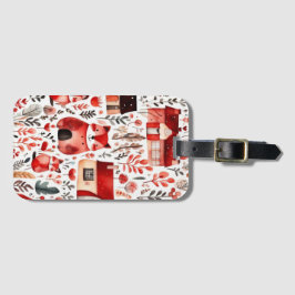 Etiqueta De Bagagem Casas vermelhas e casas Folha de Papel