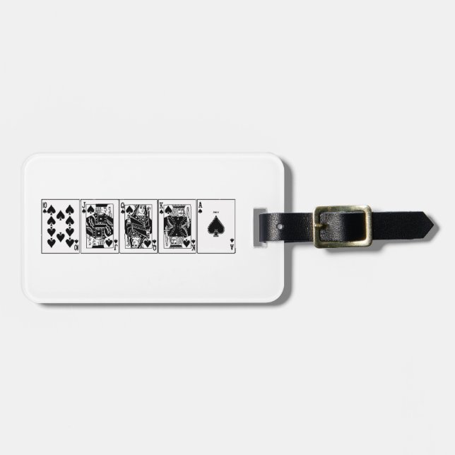 Etiqueta De Bagagem Casino Night Poker Royal Hetero Flush Spades (Frente Horizontal)