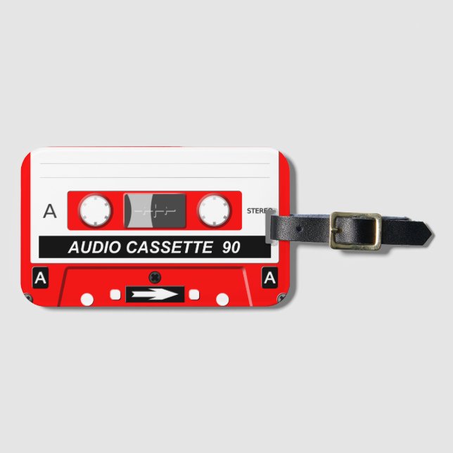 Etiqueta De Bagagem Cassete de áudio (Frente Horizontal)