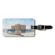 Castelo de Pafos & Estátua estilo aquarela