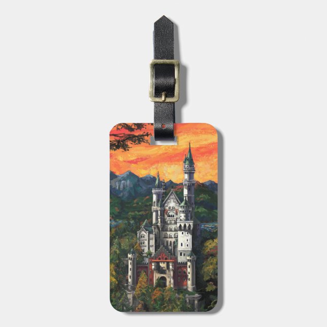 Etiqueta De Bagagem Castelo Schloss Neuschwanstein (Frente Vertical)