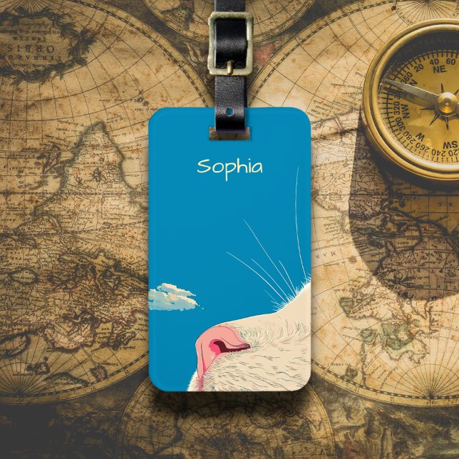 Etiqueta De Bagagem Cat and Cloud (Criador carregado)