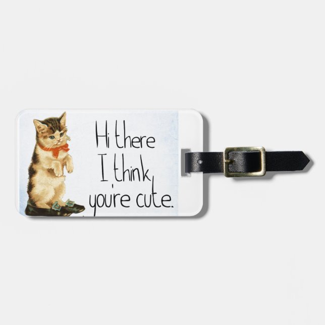 Etiqueta De Bagagem Cat Say (Frente Horizontal)