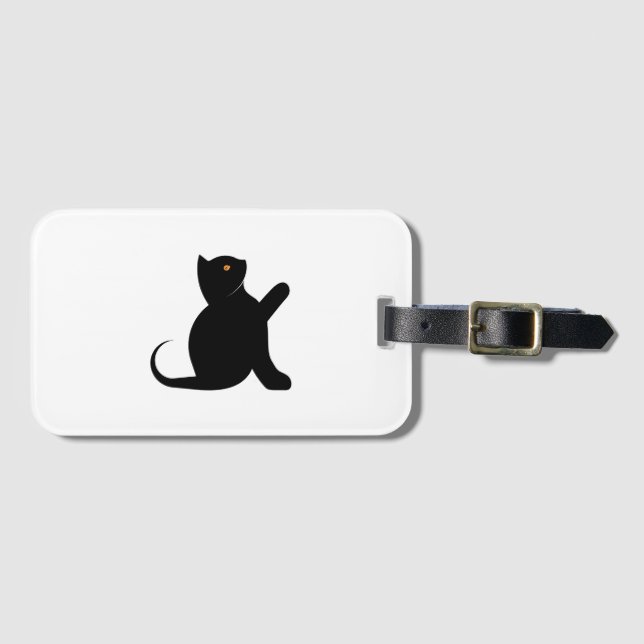 Etiqueta De Bagagem Cat Say Hello (Frente Horizontal)
