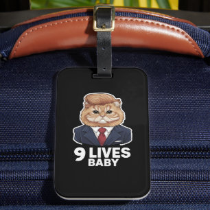 Etiqueta De Bagagem Cat Trump 9 Lives Baby