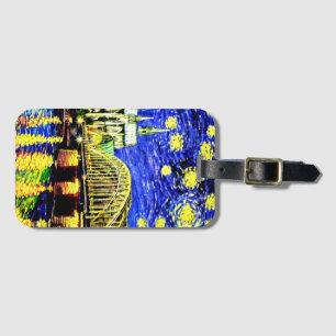 Etiqueta De Bagagem Catedral de Starry Night Cologne Alemanha