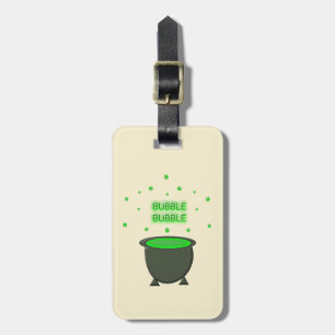 Etiqueta De Bagagem Cauldron e Bubbling Green Brew Halloween Personali