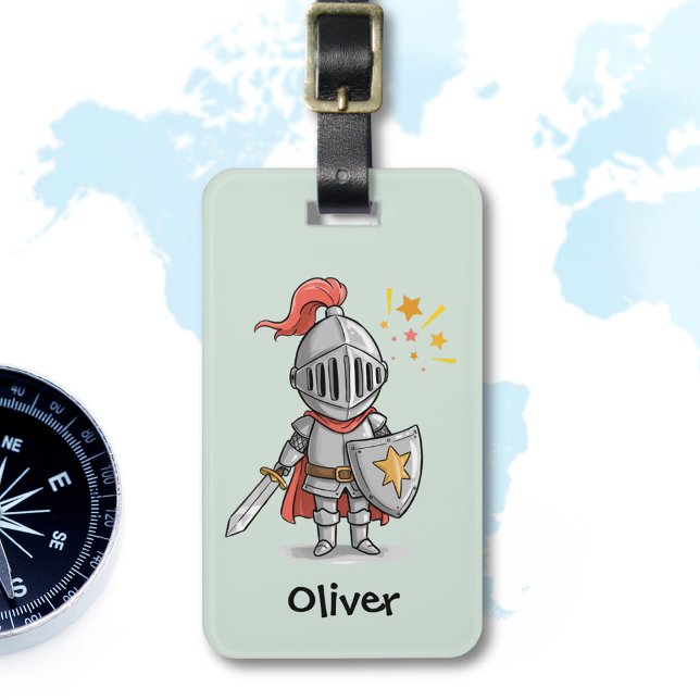 Etiqueta De Bagagem Cavaleiro Pequeno Bonito (Criador carregado)
