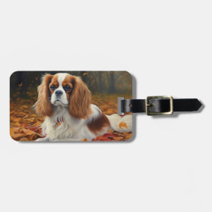 Etiqueta De Bagagem Cavalier King no outono deixa cair inspiração