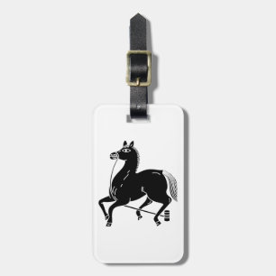 Etiqueta De Bagagem Cavalo campeão amarrado
