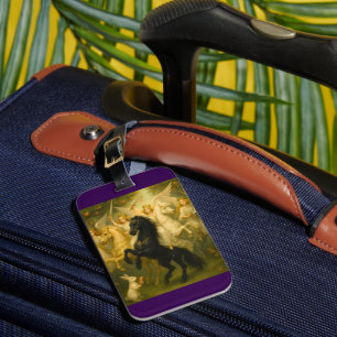 Etiqueta De Bagagem "Cavalo de Conto de Fadas e Anjo Marca de Bagagem