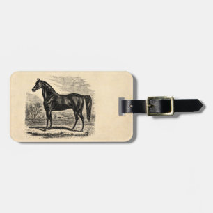 Etiqueta De Bagagem Cavalo dos 1800s do vintage - modelo do Equestrian