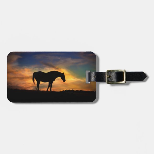Etiqueta De Bagagem Cavalo e Pond (Frente Horizontal)