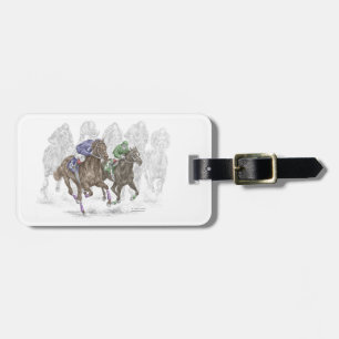 Etiqueta De Bagagem Cavalos de Corrida Galopante