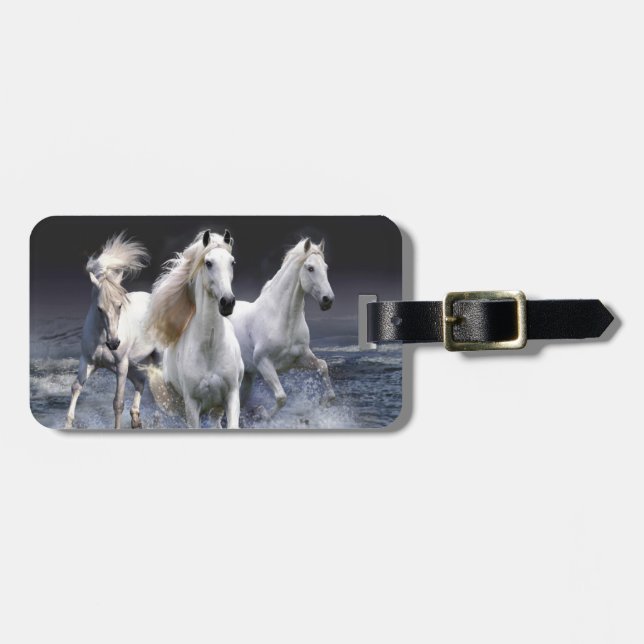 Etiqueta De Bagagem Cavalos travesseiros decorativos (Frente Horizontal)