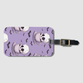 Etiqueta De Bagagem Caveira Pastel Goth em Xícara de Chá