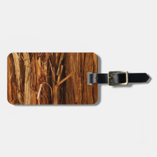Etiqueta De Bagagem Cedar Textura de Latido de Madeira