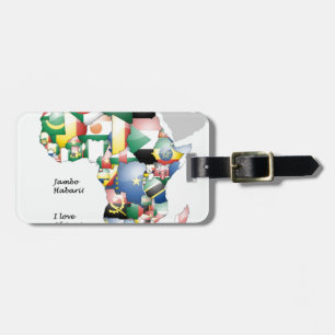 Etiqueta De Bagagem Celebração de África em Flags Design