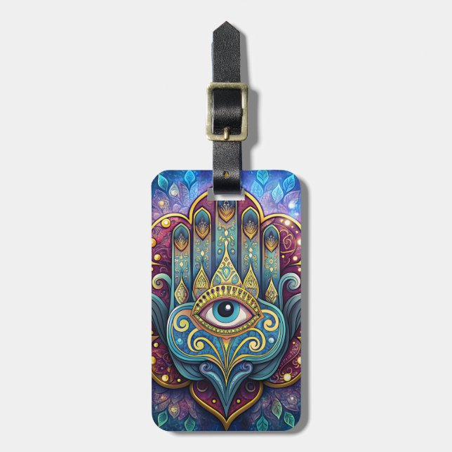 Etiqueta De Bagagem Celestial Hamsa  (Frente Vertical)