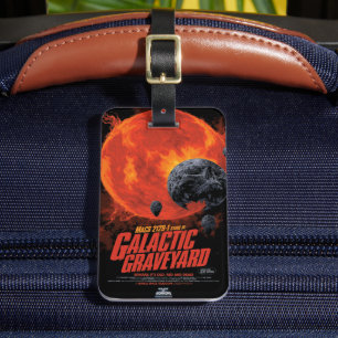 Etiqueta De Bagagem Cemitério Espacial Caveira de Halloween Galáxia de
