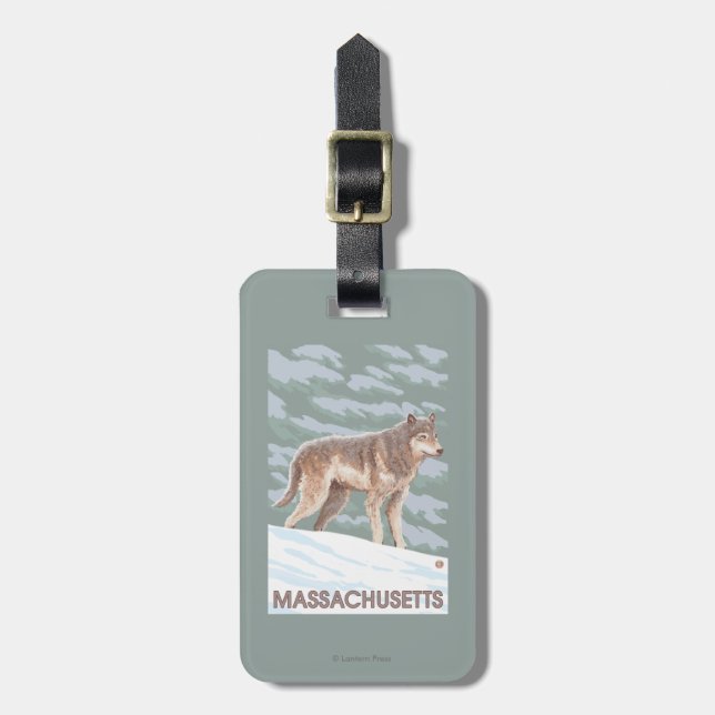 Etiqueta De Bagagem Cena de MassachusettsWolf (Frente Vertical)
