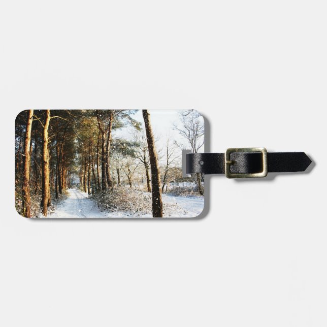 Etiqueta De Bagagem Cena de Neve da Floresta lta (Frente Horizontal)