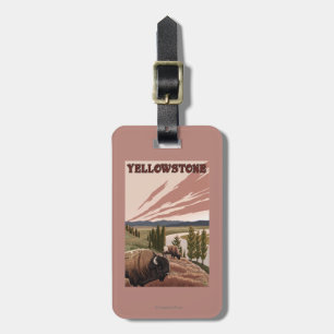 Etiqueta De Bagagem Cena de YellowstoneBison