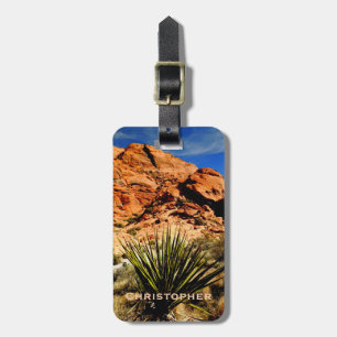 Etiqueta De Bagagem Cena do Deserto com Yucca Southwest Bag