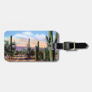 Etiqueta De Bagagem Cena do deserto de Sonoran da arizona