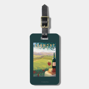 Etiqueta De Bagagem Cena do país de VermontWine
