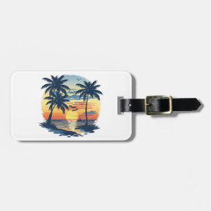 Etiqueta De Bagagem Cenário tropical personalizável