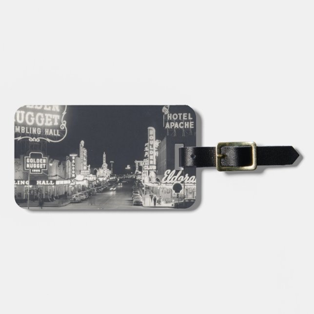 Etiqueta De Bagagem Centro Las Vegas Retro (Frente Horizontal)