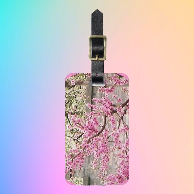 Etiqueta De Bagagem cereja florescente e damascos (Criador carregado)