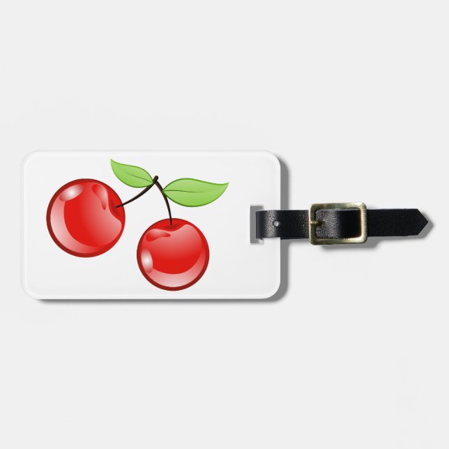Etiqueta De Bagagem Cerejas cherries resma cher (Frente Horizontal)