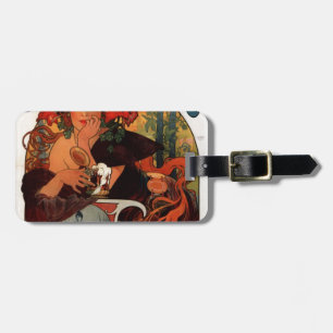 Etiqueta De Bagagem Cerveja do Meuse por Alphonse Mucha