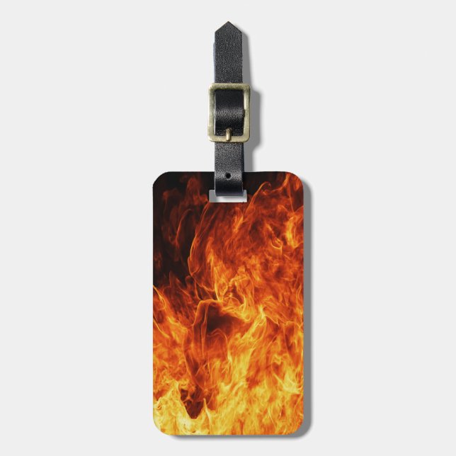Etiqueta De Bagagem Chama laranja (Frente Vertical)