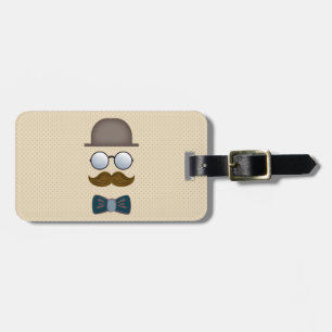 Etiqueta De Bagagem Chapéu alto, Moustache, vidros e laço