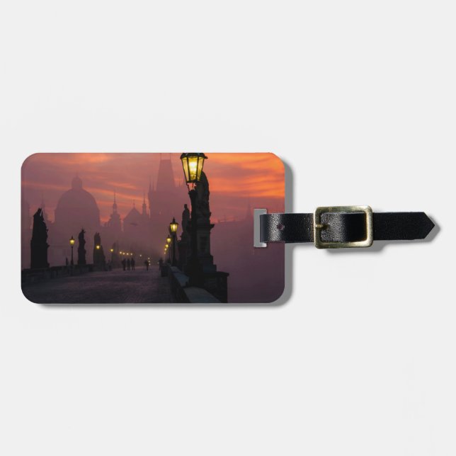 Etiqueta De Bagagem Charles Bridge Praga (Frente Horizontal)