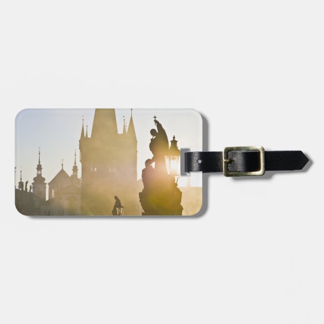 Etiqueta De Bagagem Charles Bridge Praga Morning (Frente Horizontal)