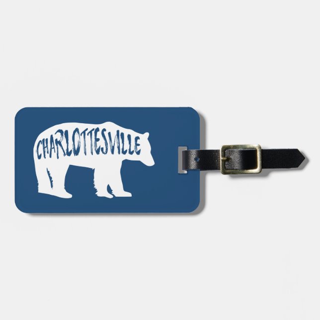 Etiqueta De Bagagem Charlottesville Virginia Bear (Frente Horizontal)