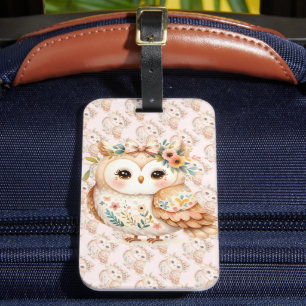 Etiqueta De Bagagem Charme Farmcore Boho Cottagecore Owl