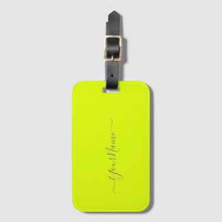Etiqueta De Bagagem chartreuse amarelo - adicionar nome