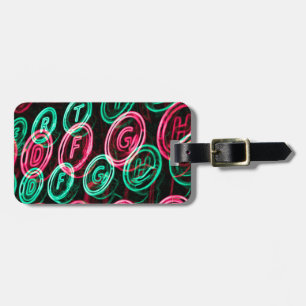 Etiqueta De Bagagem Chaves de máquinas de escrever neon fecham