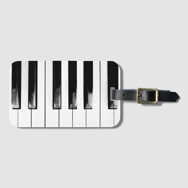 Etiqueta De Bagagem Chaves Piano Antigas (Frente Horizontal)