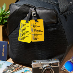 Etiqueta De Bagagem Checklist para o Gear de Hóquei no Gelo